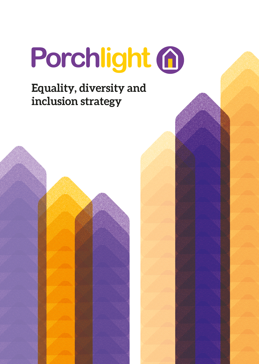 GIF of a corporate publication outlining the charity Porchlight's EDI strategy